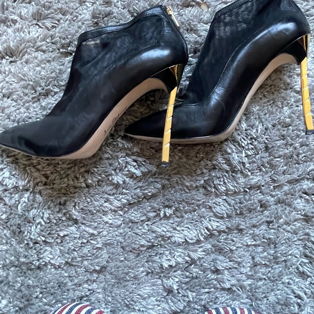 Unique Sam Elderman Black Chic Bootie With Gold H… - image 2